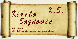 Kirilo Sazdović vizit kartica